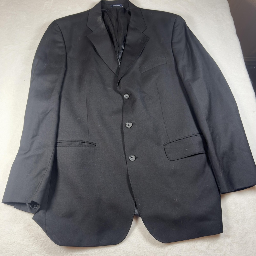 Lauren Ralph Lauren Suit Jacket Mens 44 Black 3 Button Notch Lapel Long Canada